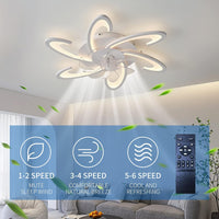 Low Ceiling Light Fan, Low Profile, 6 Wind Speed, 3 Colors (82 cm)