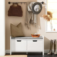 Shoe Bench Cabinet Hallway, White