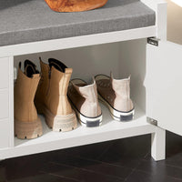 Shoe Bench Cabinet Hallway, White