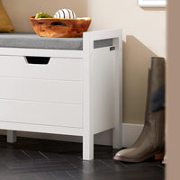 Shoe Bench Cabinet Hallway, White