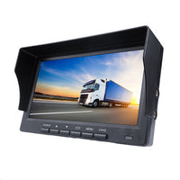 4-Channel Split 7" Screen Monitor w/4 Reversing Camera Kit for Truck Trailer Bus
