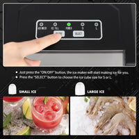 Ice Maker Machine 2.2L Portable Ice Cube Tray Bar Countertop Party Commercial