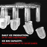 Ice Maker Machine 2.2L Portable Ice Cube Tray Bar Countertop Party Commercial