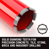Baumr-AG Diamond Core Drill Bit 76mm Concrete Wet Dry Tile Stone Brick Marble 1-1/4 UNC