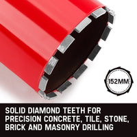 Baumr-AG Diamond Core Drill Bit 152mm Concrete Wet Dry Tile Stone Brick Marble 1-1/4 UNC
