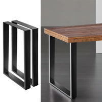 EKKIO 2x Rectangle Iron Table Legs 71cm(H) x 65cm(L) - (Black) EK-TL-100-LLB