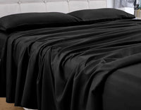 GOMINIMO 4 Pcs Bed Sheet Set 1000 Thread Count Ultra Soft Microfiber - King Single (Black) GO-BS-113-XS