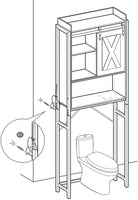 VASAGLE Over-the-Toilet Storage Bathroom Organiser Rack for Washing Machine Rustic Brown and Black BTS003B01