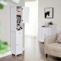 VASAGLE Floor Cabinet with 2 Doors and Shelves White BBC69WT