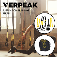 VERPEAK Suspension Trainer Resistance System Training Kit (Black and yellow) VP-SPT-100-YN