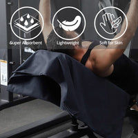 VERPEAK Quick Dry Gym Sport Towel 80*130CM (Black) VP-QDT-100-JLJD