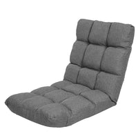 Sarantino Adjustable Floor Gaming Lounge Faux Linen Chair Sofa 100 X 50 X 12cm Dark Grey