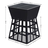 Outdoor Fire Pit for BBQ, Grilling, Cooking, Camping- Portable Brazier with Reversible Stand for Backyard