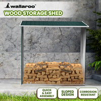 Wallaroo Wood Storage Shed Galvanized Steel - Green