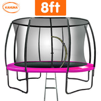 8ft Trampoline Free Ladder Spring Mat Net Safety Pad Cover Round Enclosure Pink