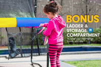 10ft Outdoor Trampoline Kids Children With Safety Enclosure Pad Mat Ladder - Rainbow