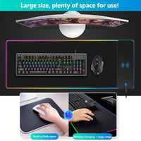 RGB Wireless 15W Oversized Charger Mouse Pad 800x300 MM Gaming Mouse Pad