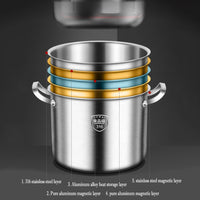 316 Stainless Steel 2.5mm Thick Soup Pot 28cm Inner Diameter Healthy Cooking