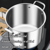 316 Stainless Steel 2.5mm Thick Soup Pot 28cm Inner Diameter Healthy Cooking