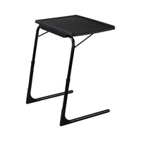 Foldable Table Adjustable Tray Laptop Desk with Removable Cup Holder-Black