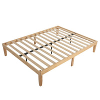 Warm Wooden Natural Bed Base Frame - Double