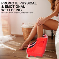 Foot Massager Electric Massagers Shiatsu Leg Calf Kneading Heat Remote Carry RED