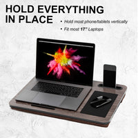 Lap Desk Laptop Stand Phone Tablet Holder Mousepad Cushioned Lapdesk IRON GREY OAK