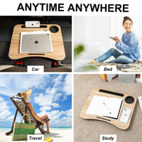 Lap Desk Laptop Stand Phone Tablet Cup Holder Cushioned Lapdesk Arc ACACIA MAPLE