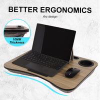 Lap Desk Laptop Stand Phone Tablet Cup Holder Cushioned Lapdesk Arc ACACIA MAPLE