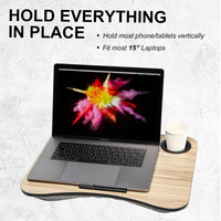 Lap Desk Laptop Stand Phone Tablet Cup Holder Cushioned Lapdesk Arc YELLOW CEDAR