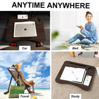 Lap Desk Laptop Stand Phone Tablet Cup Holder Cushioned Lapdesk Arc IRON GREY OAK