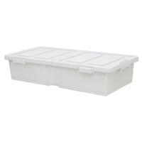 2X Under-bed Storage Train Wheel Container 38L with Lid - LIGHT GREY