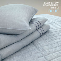 Saesom Flua Snow Comforter Set Queen Cool Quilt Bedspread BLUE