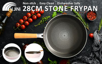Fanjini Stone Frypan Frying Pan 28cm Non-Stick IH Induction Wood Ceramic Round PINK