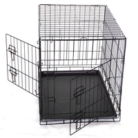 30' Collapsible Metal Dog Rabbit Crate Cage Cat Carrier With Divider