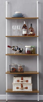 Industrial Ladder Shelf Wood Wall-Mounted Bookcase Storage Rack Shelves Display