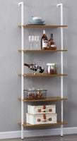 Industrial Ladder Shelf Wood Wall-Mounted Bookcase Storage Rack Shelves Display