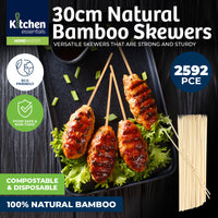 Home Master 2592PCE Bamboo Skewers Eco Friendly Sturdy Strong Durable 30cm