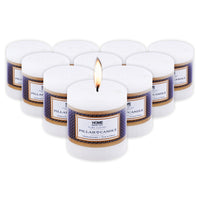 Home Master 10PCE Flat Pillar Candle White Unscented Lead Free Wick 7 x 7.5cm