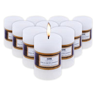 Home Master 10PCE Flat Pillar Candles White Unscented Lead Free Wick 7 x 10cm