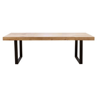 Ethan Dining Table 240cm Veneer Solid Oak Top Metal Leg - Natural