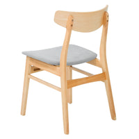 Cusco 8pc Set Dining Chair Fabric Seat Scandinavian Style Solid Rubberwood