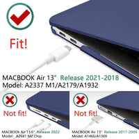 MacBook Air 13 Inch Case 2020 2019 2018, A1932, A2179,A2337 Shell Case Keyboard Cover Blue
