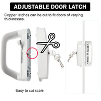 Sliding Patio Door Handle Set Mortise Lock Suitable for Sliding Glass Patio Door Keyed White
