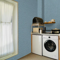 61cm x 10m Green Wallpaper Decor Faux Grasscloth Paper Wall Paper Self Adhesive Removable Blue