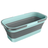 Cleanix Silicone Folding Bucket Household Mop Outdoor Portable Plastic Bucket Grey Green
