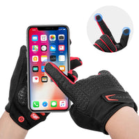 Full Finger MTB Gloves Large Size for Mountain Road Bike Breathable Red Rockbros Unisex Device Friendly Finger Material Anti Slip