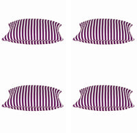 Pack of 4 Dandi Fuchsia Plum Purple & White Striped Square Cushion Covers 40x40cm