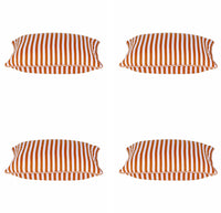 Pack of 4 Dandi Orange & White Striped Nautical Cushion Covers 40x40cm