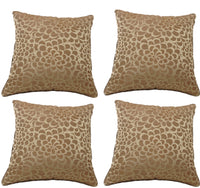 Pack of 4 Flower Beige Petal Design Square Cushion Covers